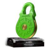 AUTMATCH Winch Snatch Block 18 Ton - Winch Pulley (79,366 Lbs) Break Strength, Heavy Duty Off Road Recovery Towing Pulley Blocks for Synthetic Rope or Steel Cable, Truck, UTV, ATV, Green