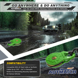 AUTMATCH Winch Snatch Block 18 Ton - Winch Pulley (79,366 Lbs) Break Strength, Heavy Duty Off Road Recovery Towing Pulley Blocks for Synthetic Rope or Steel Cable, Truck, UTV, ATV, Green