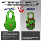 AUTMATCH Winch Snatch Block 18 Ton - Winch Pulley (79,366 Lbs) Break Strength, Heavy Duty Off Road Recovery Towing Pulley Blocks for Synthetic Rope or Steel Cable, Truck, UTV, ATV, Green