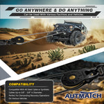 AUTMATCH Winch Snatch Block 18 Ton - Winch Pulley (79,366 Lbs) Break Strength, Heavy Duty Off Road Recovery Towing Pulley Blocks for Synthetic Rope or Steel Cable, Truck, UTV, ATV, Matte Black