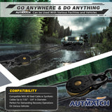 AUTMATCH Winch Snatch Block 18 Ton - Winch Pulley (79,366 Lbs) Break Strength, Heavy Duty Off Road Recovery Towing Pulley Blocks for Synthetic Rope or Steel Cable, Truck, UTV, ATV, Matte Black