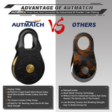 AUTMATCH Winch Snatch Block 18 Ton - Winch Pulley (79,366 Lbs) Break Strength, Heavy Duty Off Road Recovery Towing Pulley Blocks for Synthetic Rope or Steel Cable, Truck, UTV, ATV, Matte Black