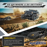 AUTMATCH Winch Snatch Block 18 Ton - Winch Pulley (79,366 Lbs) Break Strength, Heavy Duty Off Road Recovery Towing Pulley Blocks for Synthetic Rope or Steel Cable, Truck, UTV, ATV, Grainstone