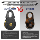 AUTMATCH Winch Snatch Block 18 Ton - Winch Pulley (79,366 Lbs) Break Strength, Heavy Duty Off Road Recovery Towing Pulley Blocks for Synthetic Rope or Steel Cable, Truck, UTV, ATV, Grainstone