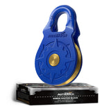 AUTMATCH Winch Snatch Block 18 Ton - Winch Pulley (79,366 Lbs) Break Strength, Heavy Duty Off Road Recovery Towing Pulley Blocks for Synthetic Rope or Steel Cable, Truck, UTV, ATV, Blue
