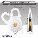 AUTMATCH Winch Snatch Block 18 Ton - Winch Pulley (79,366 Lbs) Break Strength, Heavy Duty Off Road Recovery Towing Pulley Blocks for Synthetic Rope or Steel Cable, Truck, UTV, ATV, White