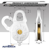 AUTMATCH Winch Snatch Block 18 Ton - Winch Pulley (79,366 Lbs) Break Strength, Heavy Duty Off Road Recovery Towing Pulley Blocks for Synthetic Rope or Steel Cable, Truck, UTV, ATV, White