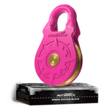 AUTMATCH Winch Snatch Block 18 Ton - Winch Pulley (79,366 Lbs) Break Strength, Heavy Duty Off Road Recovery Towing Pulley Blocks for Synthetic Rope or Steel Cable, Truck, UTV, ATV, Pink