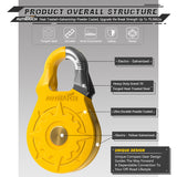 AUTMATCH Winch Snatch Block 18 Ton - Winch Pulley (79,366 Lbs) Break Strength, Heavy Duty Off Road Recovery Towing Pulley Blocks for Synthetic Rope or Steel Cable, Truck, UTV, ATV,Yellow