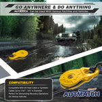 AUTMATCH Winch Snatch Block 18 Ton - Winch Pulley (79,366 Lbs) Break Strength, Heavy Duty Off Road Recovery Towing Pulley Blocks for Synthetic Rope or Steel Cable, Truck, UTV, ATV,Yellow