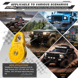 AUTMATCH Winch Snatch Block 18 Ton - Winch Pulley (79,366 Lbs) Break Strength, Heavy Duty Off Road Recovery Towing Pulley Blocks for Synthetic Rope or Steel Cable, Truck, UTV, ATV,Yellow