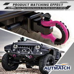 AUTMATCH 3/4" D Ring Shackle (2 Pack) 41,887Ib Break Strength with 7/8" Screw Pin and Isolator & Washer Kit Pink & Black