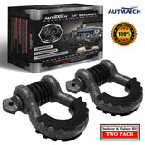 AUTMATCH 3/4" D Ring Shackle (2 Pack) 41,887Ib Break Strength with 7/8" Screw Pin and Isolator & Washer Kit Dark Grainstone