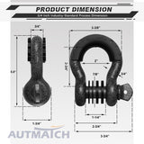 AUTMATCH 3/4" D Ring Shackle (2 Pack) 41,887Ib Break Strength with 7/8" Screw Pin and Isolator & Washer Kit Dark Grainstone