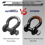 AUTMATCH 3/4" D Ring Shackle (2 Pack) 41,887Ib Break Strength with 7/8" Screw Pin and Isolator & Washer Kit Dark Grainstone