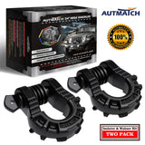 AUTMATCH Shackles 3/4" D Ring Shackle (2 Pack) 68,000Ibs Break Strength with Shackle Isolator & Washers Kit Black