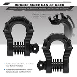 AUTMATCH Shackles 3/4" D Ring Shackle (2 Pack) 68,000Ibs Break Strength with Shackle Isolator & Washers Kit Frosted Black