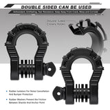 AUTMATCH Shackles 3/4" D Ring Shackle (2 Pack) 68,000Ibs Break Strength with Shackle Isolator & Washers Kit Black