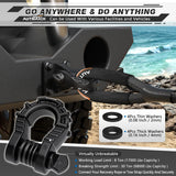 AUTMATCH Shackles 3/4" D Ring Shackle (2 Pack) 68,000Ibs Break Strength with Shackle Isolator & Washers Kit Black