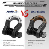 AUTMATCH Shackles 3/4" D Ring Shackle (2 Pack) 68,000Ibs Break Strength with Shackle Isolator & Washers Kit Grainstone