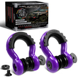 AUTMATCH Anti-Theft D Ring Shackle 3/4" (2 Pack) - 41,887 lbs Break Strength - Clevis Shackles with 7/8" Security Pin & Isolator Kit Fits Truck, SUV, Tow Strap, Towing & Off-Road Recovery, Black