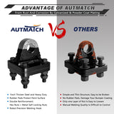 AUTMATCH D Ring Shackle Mount with Backer Plate (2 Pack) - Bolt On Clevis Mount Bumper Shackle Bracket, Max 24T (52,910 Lbs) for Bumper, Tractor Bucket, Trailer Truck, Black