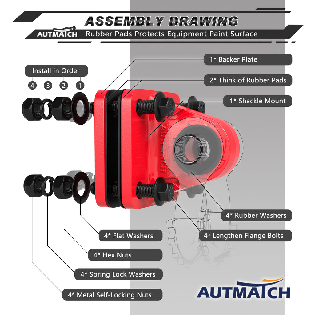 3/4\ D-Rng Shackle Mount wth Backer Plate 5 TON Bolt On Clevs Mount... 3/4\ D-Rng Shackle Mount wth Backer Plate 5 TON Bolt On Clevs Mount...