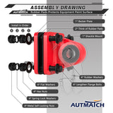 AUTMATCH D Ring Shackle Mount with Backer Plate (2 Pack) - Bolt On Clevis Mount Bumper Shackle Bracket, Max 24T (52,910 Lbs) For Bumper, Bucket, Trailer Truck, Red