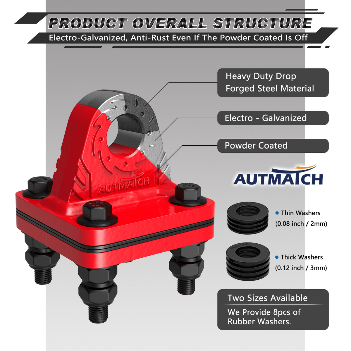 D Ring Shackle Mount, 2 Pieces Shackle Mount Heavy Duty 1 Inch Thick Steel Weld on Shackle Clevis Mounts for Tractors D Ring Shackle Mount, 2 Pieces Shackle Mount Heavy Duty 1 Inch Thick Steel Weld on Shackle Clevis Mounts for Tractors