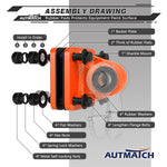 AUTMATCH D Ring Shackle Mount with Backer Plate (2 Pack) - Bolt On Clevis Mount Bumper Shackle Bracket, Max 24T (52,910 Lbs) For Bumper, Bucket, Trailer Truck, Orange