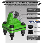 AUTMATCH D Ring Shackle Mount with Backer Plate (2 Pack) - Bolt On Clevis Mount Bumper Shackle Bracket, Max 24T (52,910 Lbs) For Bumper, Bucket, Trailer Truck, Green