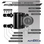 AUTMATCH D Ring Shackle Mount with Backer Plate (2 Pack) - Bolt On Clevis Mount Bumper Shackle Bracket, Max 24T (52,910 Lbs) For Bumper, Bucket, Trailer Truck, Gunmetal Gray