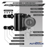 AUTMATCH D Ring Shackle Mount with Backer Plate (2 Pack) - Bolt On Clevis Mount Bumper Shackle Bracket, Max 24T (52,910 Lbs) For Bumper, Bucket, Trailer Truck, Gunmetal Gray