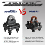 AUTMATCH D Ring Shackle Mount with Backer Plate (2 Pack) - Bolt On Clevis Mount Bumper Shackle Bracket, Max 24T (52,910 Lbs) For Bumper, Bucket, Trailer Truck, Gunmetal Gray