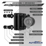 AUTMATCH D Ring Shackle Mount with Backer Plate (2 Pack) - Bolt On Clevis Mount Bumper Shackle Bracket, Max 24T (52,910 Lbs) For Bumper, Bucket, Trailer Truck, Matte Black