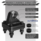 AUTMATCH D Ring Shackle Mount with Backer Plate (2 Pack) - Bolt On Clevis Mount Bumper Shackle Bracket, Max 24T (52,910 Lbs) For Bumper, Bucket, Trailer Truck, Matte Black