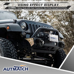 AUTMATCH D Ring Shackle Mount with Backer Plate (2 Pack) - Bolt On Clevis Mount Bumper Shackle Bracket, Max 24T (52,910 Lbs) For Bumper, Bucket, Trailer Truck, Matte Black