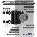 AUTMATCH D Ring Shackle Mount with Backer Plate (2 Pack) - Bolt On Clevis Mount Bumper Shackle Bracket, Max 24T (52,910 Lbs) for Bumper, Tractor Bucket, Trailer Truck, Frosted Black