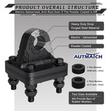 AUTMATCH D Ring Shackle Mount with Backer Plate (2 Pack) - Bolt On Clevis Mount Bumper Shackle Bracket, Max 24T (52,910 Lbs) for Bumper, Tractor Bucket, Trailer Truck, Frosted Black