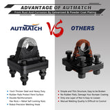 AUTMATCH D Ring Shackle Mount with Backer Plate (2 Pack) - Bolt On Clevis Mount Bumper Shackle Bracket, Max 24T (52,910 Lbs) for Bumper, Tractor Bucket, Trailer Truck, Frosted Black