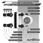 AUTMATCH D Ring Shackle Mount with Backer Plate (2 Pack) - Bolt On Clevis Mount Bumper Shackle Bracket, Max 24T (52,910 Lbs) For Bumper, Bucket, Trailer Truck,White
