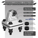AUTMATCH D Ring Shackle Mount with Backer Plate (2 Pack) - Bolt On Clevis Mount Bumper Shackle Bracket, Max 24T (52,910 Lbs) For Bumper, Bucket, Trailer Truck,White