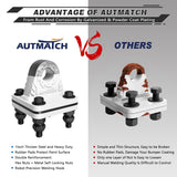 AUTMATCH D Ring Shackle Mount with Backer Plate (2 Pack) - Bolt On Clevis Mount Bumper Shackle Bracket, Max 24T (52,910 Lbs) For Bumper, Bucket, Trailer Truck,White