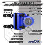 AUTMATCH D Ring Shackle Mount with Backer Plate (2 Pack) - Bolt On Clevis Mount Bumper Shackle Bracket, Max 24T (52,910 Lbs) For Bumper, Bucket, Trailer Truck, Blue