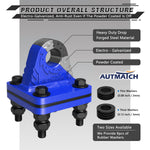 AUTMATCH D Ring Shackle Mount with Backer Plate (2 Pack) - Bolt On Clevis Mount Bumper Shackle Bracket, Max 24T (52,910 Lbs) For Bumper, Bucket, Trailer Truck, Blue