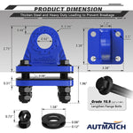 AUTMATCH D Ring Shackle Mount with Backer Plate (2 Pack) - Bolt On Clevis Mount Bumper Shackle Bracket, Max 24T (52,910 Lbs) For Bumper, Bucket, Trailer Truck, Blue