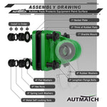 AUTMATCH D Ring Shackle Mount with Backer Plate (2 Pack) - Bolt On Clevis Mount Bumper Shackle Bracket, Max 24T (52,910 Lbs) For Bumper, Bucket, Trailer Truck, Dark Green