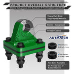 AUTMATCH D Ring Shackle Mount with Backer Plate (2 Pack) - Bolt On Clevis Mount Bumper Shackle Bracket, Max 24T (52,910 Lbs) For Bumper, Bucket, Trailer Truck, Dark Green