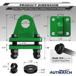 AUTMATCH D Ring Shackle Mount with Backer Plate (2 Pack) - Bolt On Clevis Mount Bumper Shackle Bracket, Max 24T (52,910 Lbs) For Bumper, Bucket, Trailer Truck, Dark Green