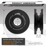 AUTMATCH Recovery Ring 76,000Lbs - Heavy Duty Flame Winch Snatch Block Pulley Ring for Synthetic Rope, Aluminum Towing Ring Off-Road Recovery Gear for Soft Shackle, SUV, UTV, ATV, Truck